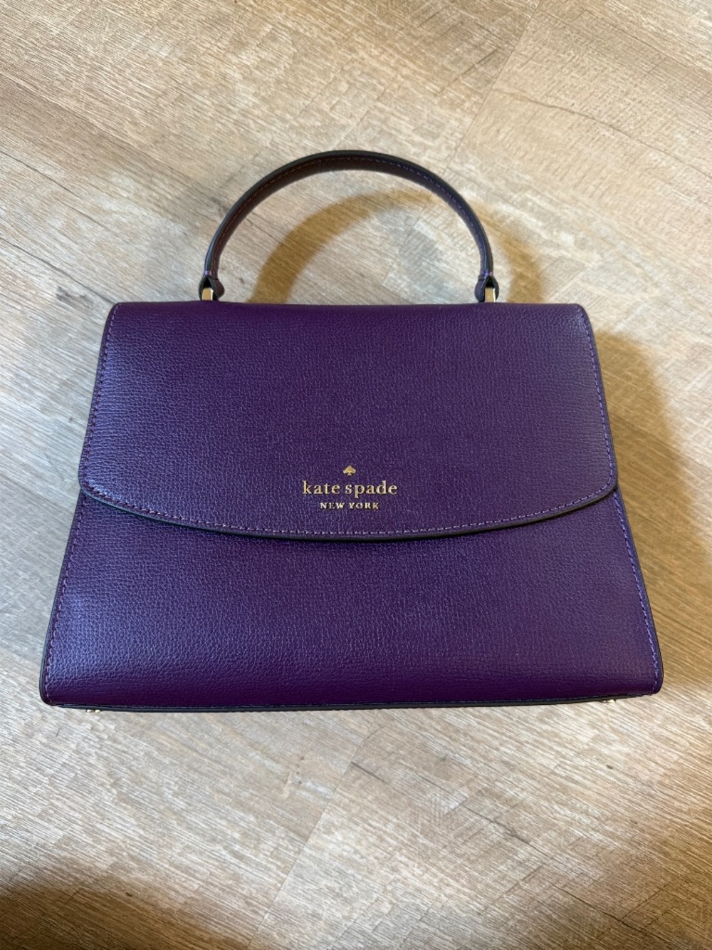Kate Spade New York Purple Leather Satchel Crossbody Bag